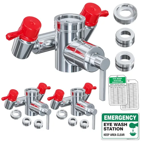 Vista 10 de Kit de lavado de ojos, estación de lavado de ojos de emergencia montada en grifo, 1 paquete, color negro Easy Install, Fast Activation, Fits