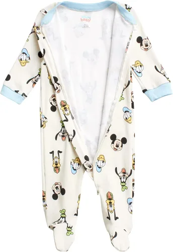 Vista 4 de Disney Mameluco de Mickey Mouse para bebé, paquete de 2 mamelucos con pies para dormir y jugar (0-9 meses)