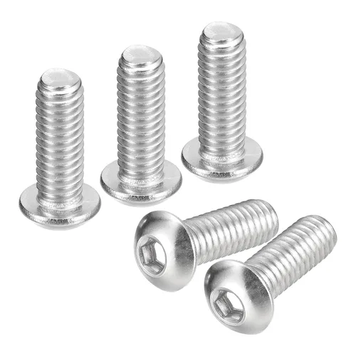 Vista 41 de uxcell Tornillos de cabeza de botón de 1/4-20x1, 25 piezas de tornillos hexagonales de acero inoxidable 304, tornillos de rosca completa
