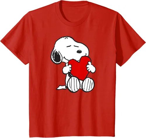 Vista 3 de Peanuts Camiseta de San Valentín Snoopy Hugging Heart, Negro