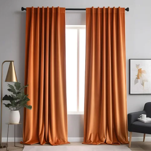 Vista 38 de Cortinas opacas de terciopelo negro para sala de estar, 52 pulgadas de ancho x 63 pulgadas de largo, cortinas opacas de lujo para dormitorio