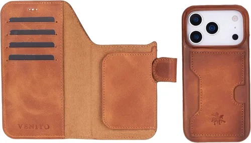 Vista 180 de Venito Florence - Funda de piel compatible con Samsung Galaxy S9, extra segura con bloqueo RFID, cartera desmontable para teléfono (gris decolorado)