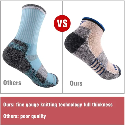Vista 3 de FEIDEER Calcetines de senderismo para hombre, paquete múltiple de calcetines acolchados para senderismo al aire libre