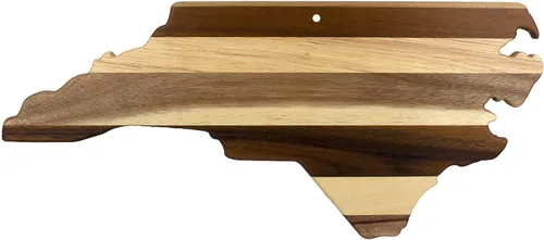 Vista 6 de Totally Bamboo Rock & Branch Shiplap Series Tabla de Cortar de Madera con Forma del Estado de Alabama y Bandeja para Servir Charcutería, Incluye