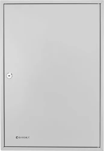 Vista 3 de Barska Gabinete para llaves de 240 posiciones con ganchos numerados, organizador de llaves de acero para montaje en pared, caja fuerte con registro