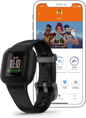 Vista 7 de Garmin vívofit jr. 3 - Rastreador de actividad física para niños, cósmico negro, hasta 1 año de duración de la batería, apto para nadar, desbloquea