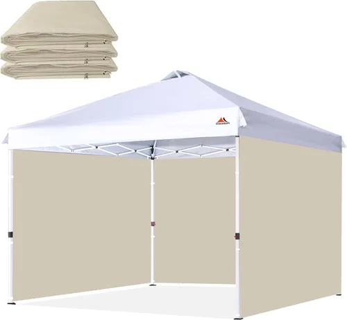 Vista 20 de SCOCANOPY SideWall - Marco para toldo de 10 x 10 pulgadas, paquete de 3 unidades, solo para pared solar, color blanco