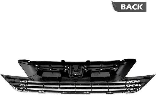 Vista 3 de PIT66 Protector de parrilla de parachoques delantero superior e inferior, compatible con Honda CRV 07-09 negro/cromo