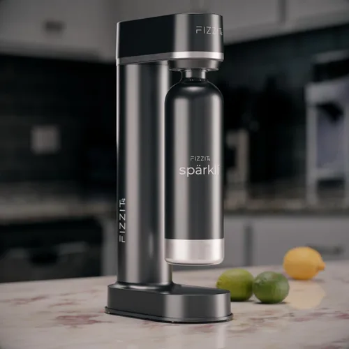 Vista 7 de Fizzit Spärklï Fabricante de Agua Carbonatada/Soda con Botella de Acero Inoxidable Incluida, Apto para Lavavajillas (Sparkli-Black)