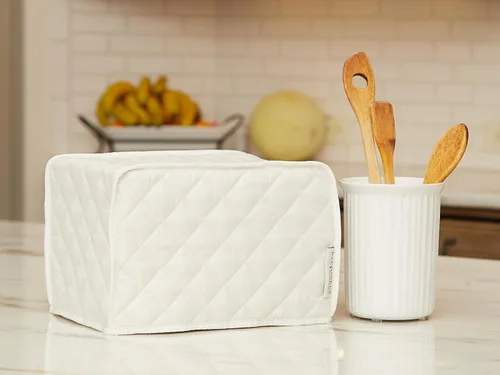 Vista 5 de Covermates Keepsakes - Funda para tostadora, protección contra el polvo, resistente a las manchas, funda lavable para electrodomésticos, color crema
