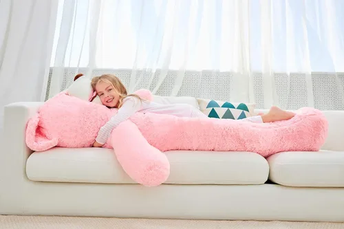 Vista 6 de IKASA - Oso de peluche gigante, animales de juguete (Rosa, 63 pulgadas)