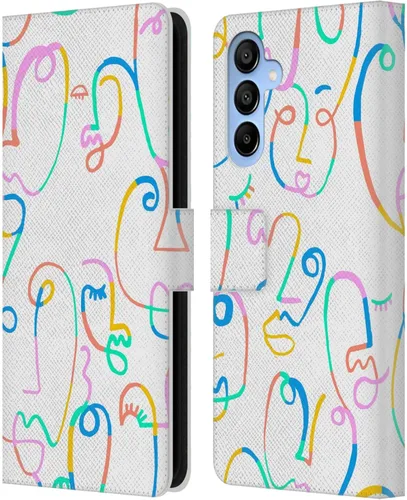 Vista 18 de Head Case Designs Officially Licensed Ninola Brushstrokes Multi Colorful Leather Wallet Case Compatible with Samsung Galaxy A07 4G