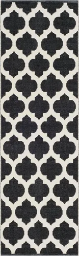 Vista 23 de SAFAVIEH Montauk Collection - Alfombra decorativa, 2 pies 6 pulgadas x 4 pies, color negro y marfil, hecho a mano, de algodón enrejado, ideal