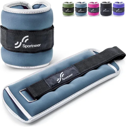 Vista 20 de Sportneer Pesas de tobillo para muñeca, par de pesas de 1/2/4/6/10 libras para hombres, mujeres, niños, entrenamiento de fuerza, juego de pesas