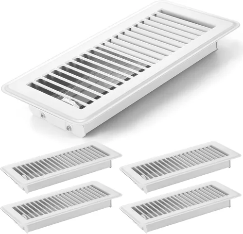 Vista 13 de Retisee 4 cubiertas de ventilación de registro de piso de 4 x 12 pulgadas, rejillas de ventilación de piso de acero resistente con flujo de aire
