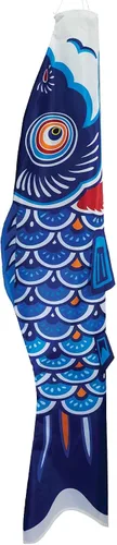 Vista 13 de En la brisa peces koi Windsock, 24 pulgadas, Negro