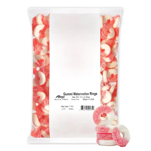 Vista 8 de Caramelos Albanese, anillos de manzana de goma, bolsa de 4.5 libras