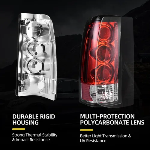 Vista 2 de DWVO Conjunto de luces traseras compatible con Chevy Silverado 1999 2000 2001 2002 1500 2500/01 02 Chevy Silverado 3500/1999-2003 GMC Sierra 1500
