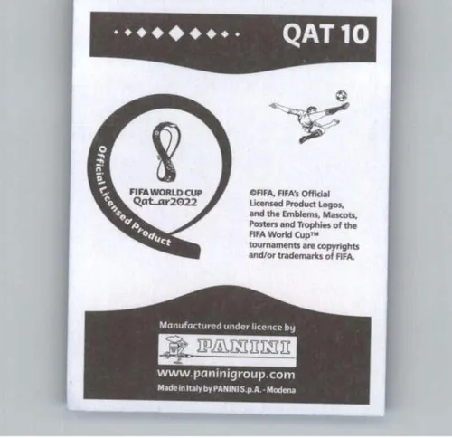 Vista 2 de Calcomanías de Panini World Cup Qatar 2022 color azul #QAT10 Pedro Miguel Qatar Group A - Adhesivo oficial del álbum (2 x 2.5 pulgadas) en crudo
