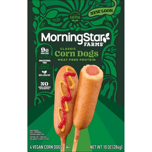 Vista 7 de MorningStar Farms Perros de maíz a base de plantas, carne vegana (4 unidades)