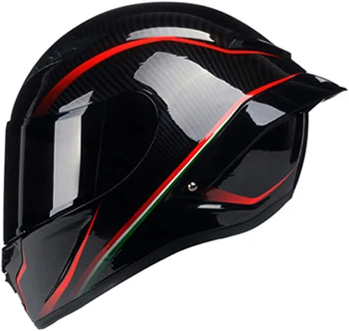 Vista 5 de Casco de motocicleta de fibra de carbono Cara completa Motocross Off Road Moto Street Bike Racing Cascos