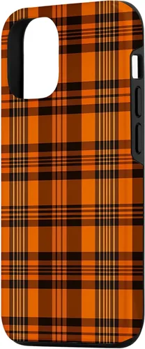 Vista 2 de iPhone 12/12 Pro Fall Plaid Halloween Naranja y Negro Acción de Gracias Otoño Case