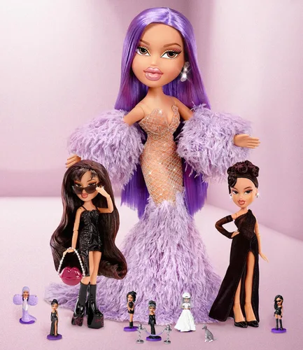 Vista 2 de Bratz x Kylie Jenner Muñeca de moda a gran escala de 24 pulgadas con vestido, 2 pies de altura, exclusiva de Amazon