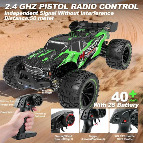 Vista 4 de Autos RC a escala 1:14 para adultos, 40+KPH de alta velocidad con control remoto de alta velocidad, camión de control remoto todoterreno 4x4