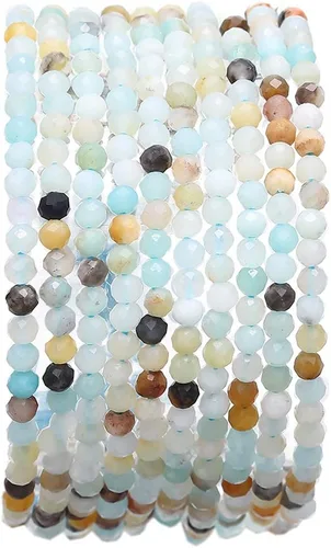 Vista 65 de BEADIA Cuentas de piedra natural africana de turquesa faceted rondelle 3x4mm semipreciosas sueltas para hacer joyas 38cm