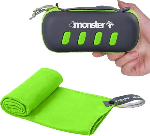 Vista 11 de 4Monster Toalla de camping súper absorbente, toalla de microfibra de secado rápido, ultra compacta y suave, toalla de viaje ligera para mochileros