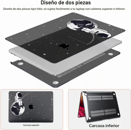 Vista 3 de Funda compatible con MacBook Pro de 13 pulgadas 2022 2021-2016 A2338 M2/M1 Chip A2251 A2289 A2159 A1989 A1706, patrón de plástico duro cubierta