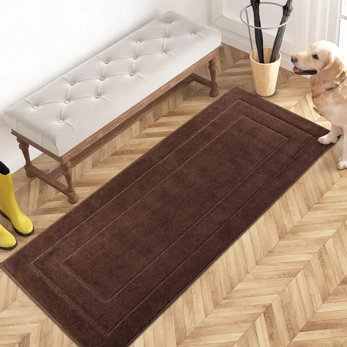 Vista 11 de PURRUGS Tapete para puerta que atrapa la suciedad, 20 x 31.5 pulgadas, antideslizante, lavable a máquina, tapete de entrada para perro, tapete