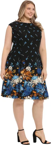 Vista 6 de London Times Women's Perfect Versatile Scuba Crepe Fit & Flare Dress Event Guest of Occasion Office Career