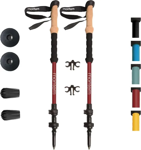 Vista 9 de Montem Ultra Light Trekking, Walking, and Hiking Poles - Collapsible, Lightweight, Quick Locking, Weather-Resistant and Ultra Durable (2-Pack)