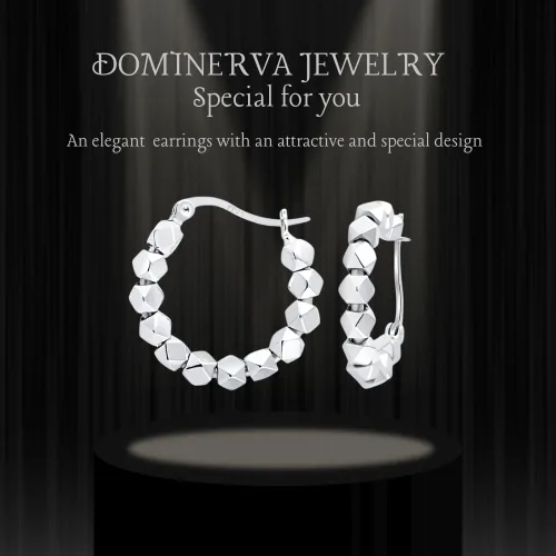 Vista 2 de 925 Sterling Silver Hoop Earrings - Perfect for Women and Teen Girls, Handmade 925 Sterling Silver With Unique Design by Dominerva