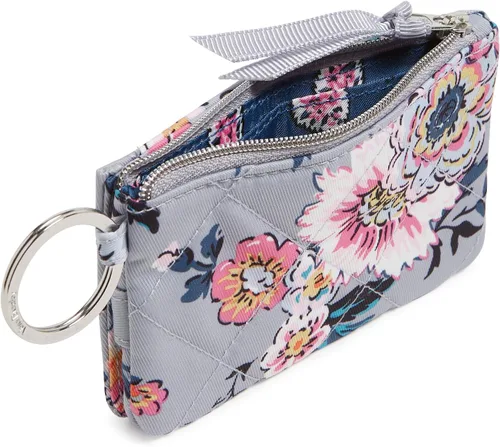 Vista 17 de Cartera de lujo de sarga con cremallera y protección RFID para mujer