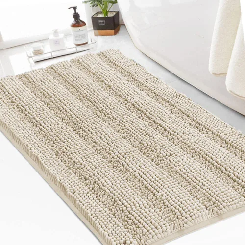 Vista 77 de Turquoize Alfombra de baño de chenilla de lujo para baño, extra absorbente, alfombra de ducha de microfibra antideslizante para baño, alfombra Aqua