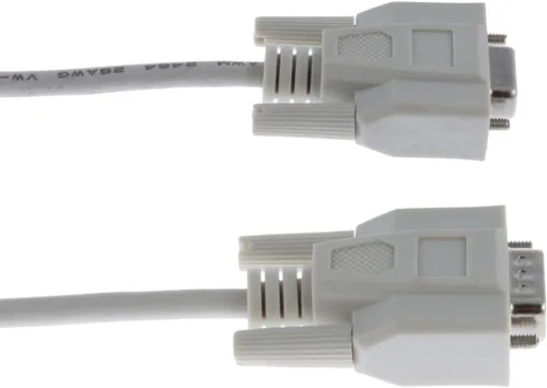 Vista 3 de CablesAndKits Cable de extensión serie DB9 macho a hembra, 10 pies, beige, recto