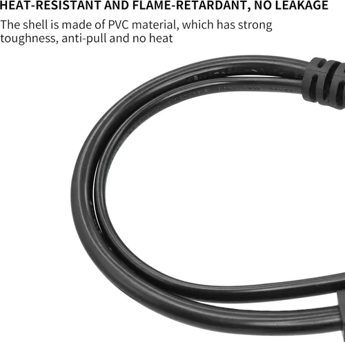 Vista 6 de C14 a C5+C7 Y Splitter Power Plug Cord YACSEJAO 10A/250V IEC320 C14 macho a C5+C7 Y Split Cable adaptador de corriente corto (1 pie/11.8 in)