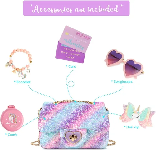 Vista 7 de mibasies - Bolsa para niñas pequeñas, ideal para llevar cruzada, regalos para niñas pequeñas