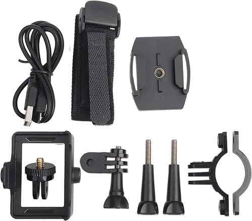 Vista 2 de Cámara de acción deportiva, videocámara subacuática de 30M, videocámara de ángulo de 90 grados con kit de accesorios de montaje (azul)