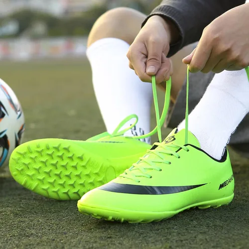 Vista 5 de UYO Zapatos de fútbol para hombre, tacos de fútbol, botas altas con cordones, botas de rugby AGFG