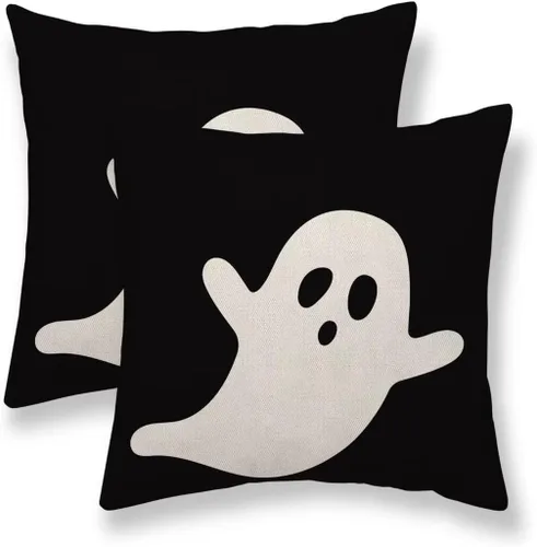 Vista 7 de Juego de 2 fundas de almohada de otoño de 16 x 16 pulgadas, con estampado de calabaza de otoño naranja quemado, fundas decorativas para cojín