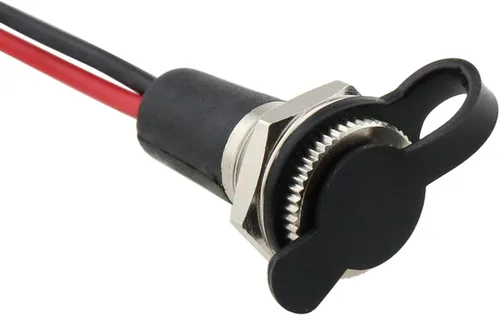 Vista 3 de Heyous 5 unids 0.217x0.083 in 10A DC-099 Cable de alimentación Enchufe Roscado Hembra Adaptador de Conector de Montaje Barril Jack Panel Adaptador
