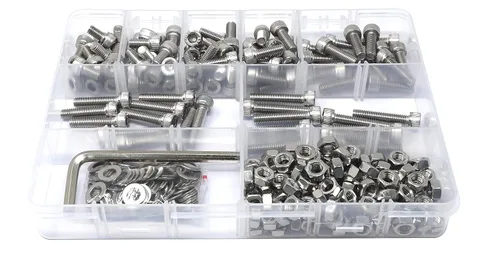 Vista 250 de iexcell Kit de tornillos de cabeza hexagonal de acero inoxidable 304, 100 unidades M2 x 0.157 in, paso de rosca de 0.016 in