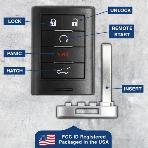 Vista 6 de KeylessOption Llavero inteligente remoto de entrada sin llave para Cadillac SRX 2010-2015