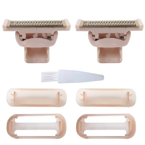 Vista 9 de 2 piezas de repuesto para maquinilla de afeitar Flawless Nu, con herramienta de eliminación de vello corporal chapada en oro rosa con fundas