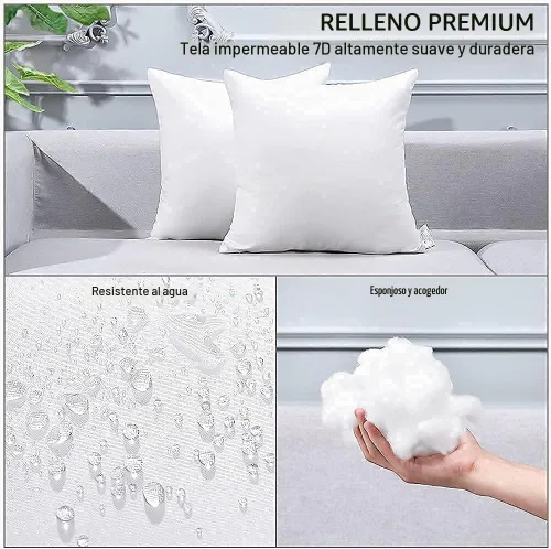 Vista 4 de OTOSTAR Juego de 4 rellenos de almohada de alta calidad para exteriores de 20 x 20 pulgadas, impermeables, insertos de almohada cuadrados para Solo