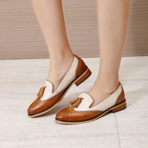 Vista 5 de Mona Flying - Mocasines de cuero planos informales para mujer