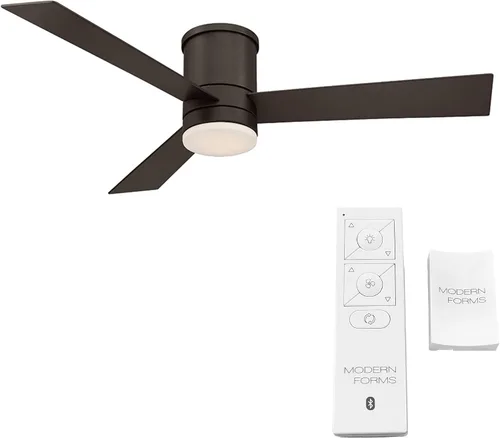 Vista 2 de Axis Smart - Ventilador de techo empotrado de 3 aspas para interiores y exteriores, 52 pulgadas, bronce con kit de luz LED de 2700 K y control